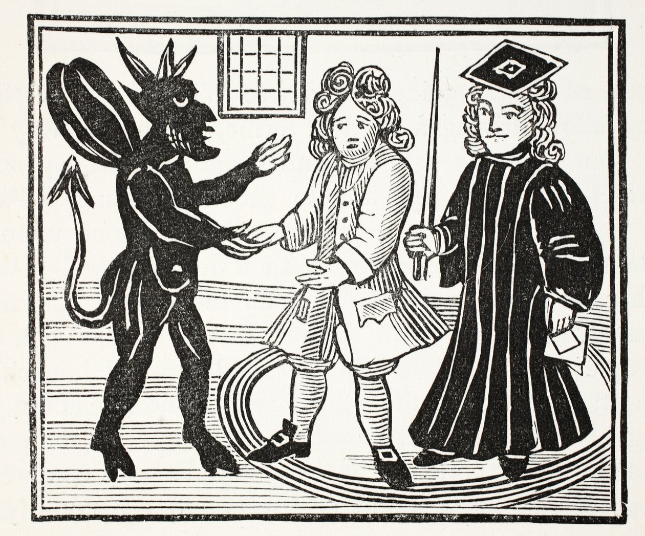 Die Geschichte von Dr. John Faustus, Illustration aus Chap-books of the Eighteenth Century von John Ashton, veröffentlicht 1882 von English School