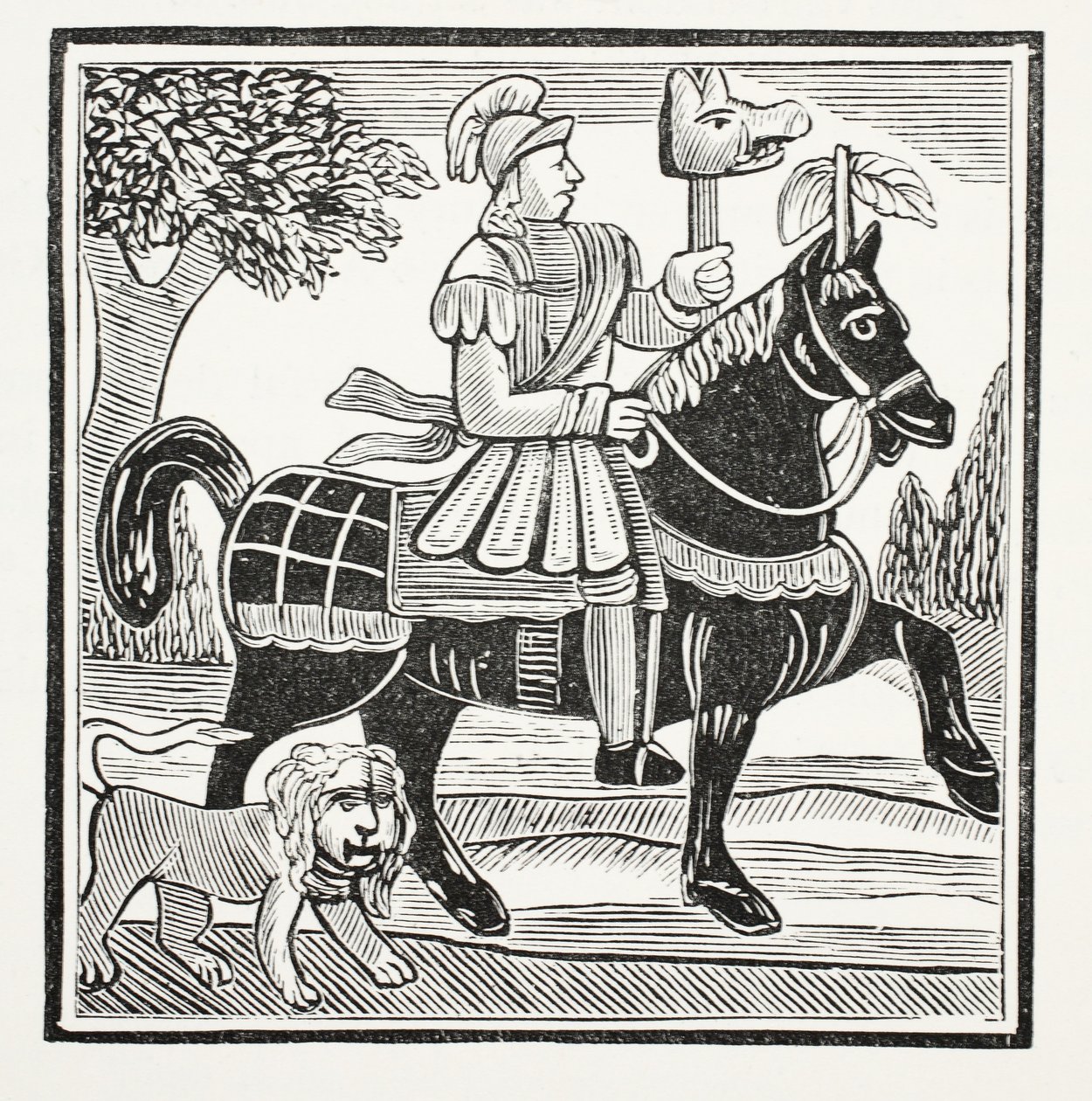 Die Geschichte von Guy, Earl of Warwick, Illustration aus Chap-books des achtzehnten Jahrhunderts von John Ashton, veröffentlicht 1882 von English School