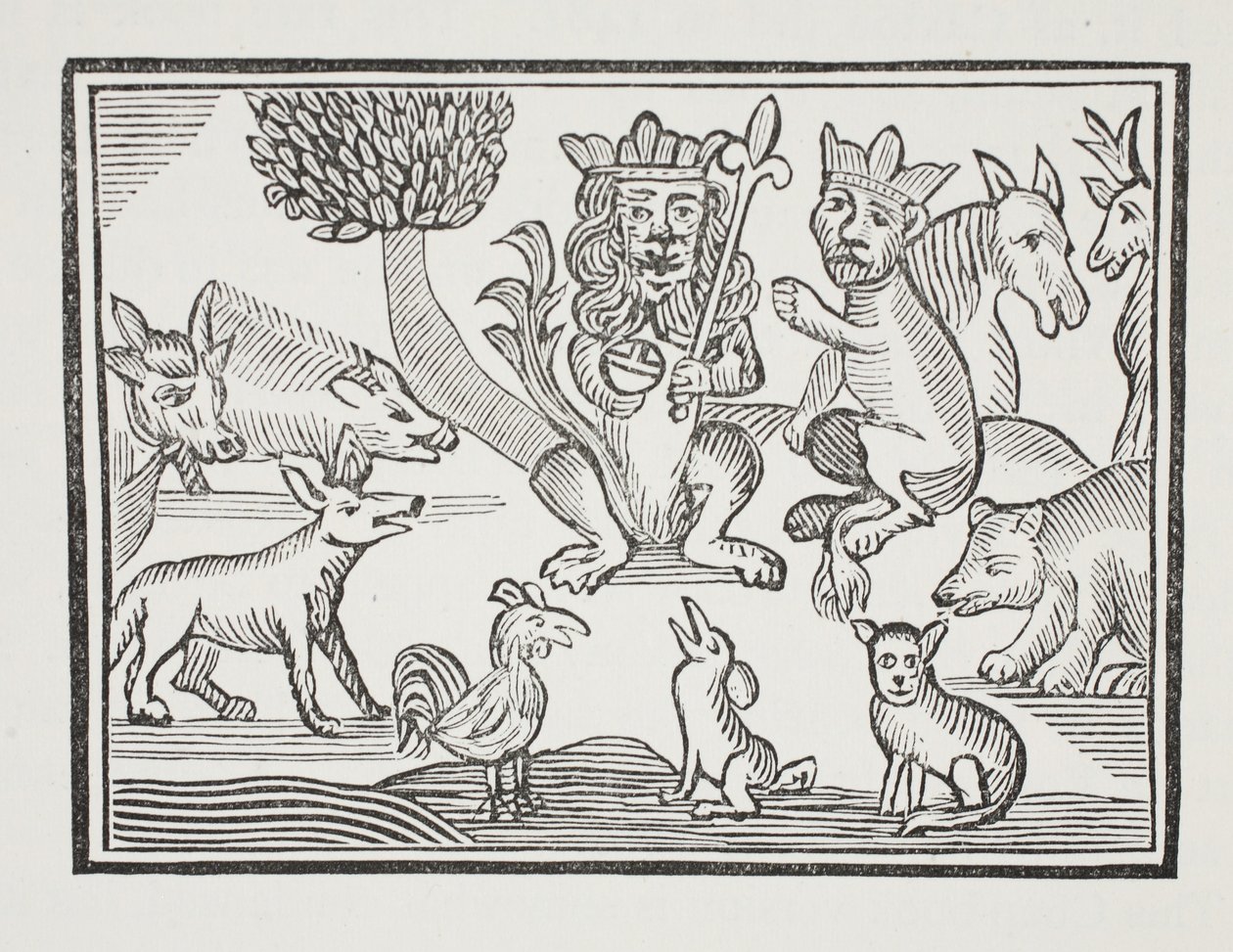 Die Geschichte von Reineke Fuchs, Illustration aus Chap-books of the Eighteenth Century von John Ashton, veröffentlicht 1882 von English School