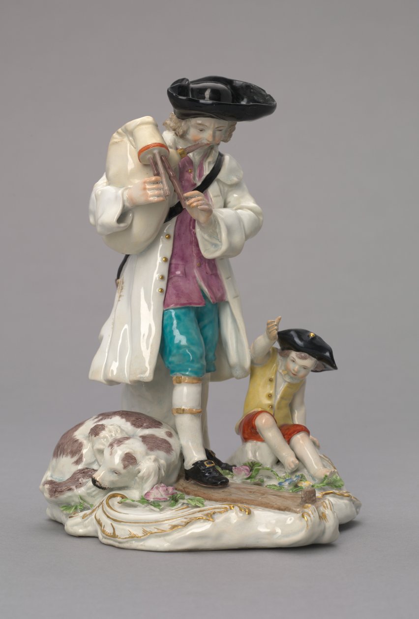Der wandernde Musiker, hergestellt von Chelsea Porcelain Factory, England, um 1756 von English School