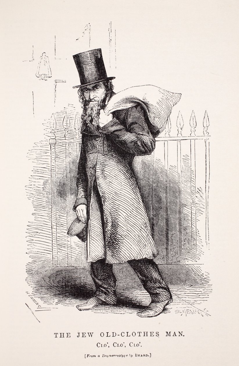Der jüdische Altkleiderhändler, nach einem Daguerreotypie von Richard Beard, Illustration aus London Labour and London Poor von Henry Mayhew, veröffentlicht 1862 von English School