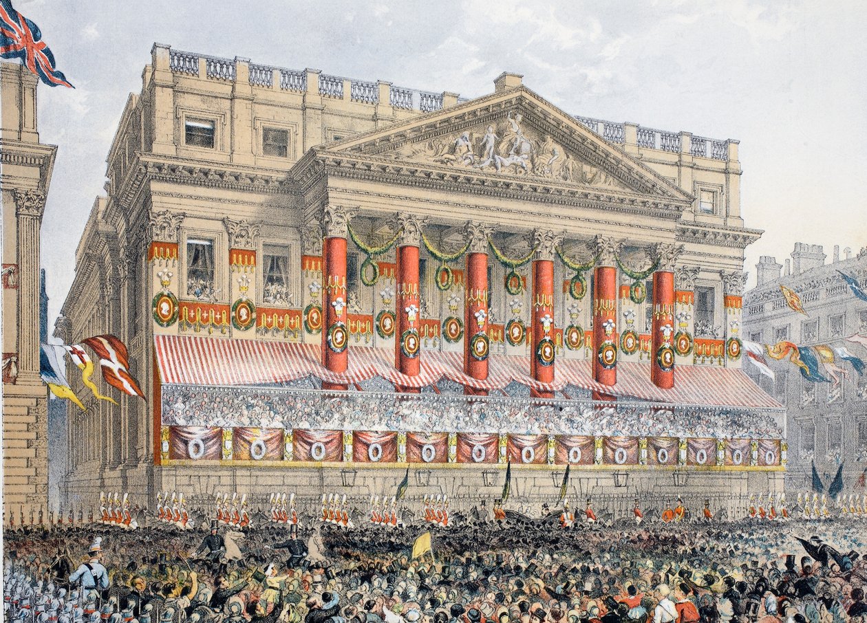 Das Mansion House, 7. März 1863, aus Ein Gedenkbuch zur Hochzeit von Edward VII. und Alexandra von Dänemark, veröffentlicht 1864 von English School