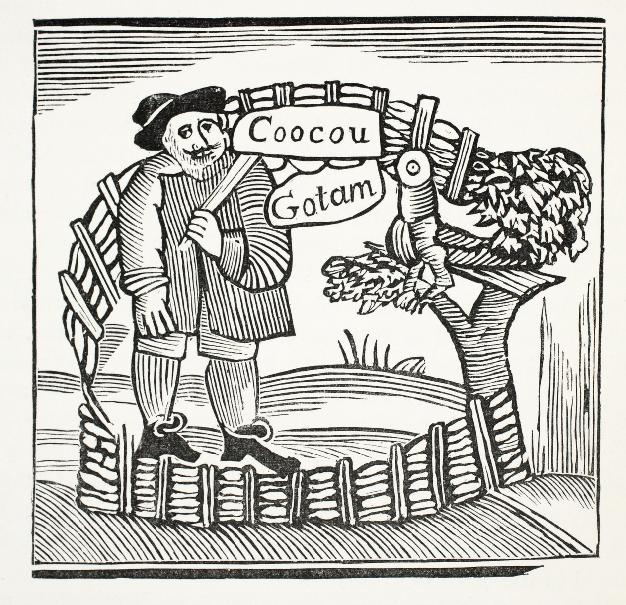 Die lustigen Geschichten der Weisen von Gotham, Illustration aus Chap-books des achtzehnten Jahrhunderts von John Ashton, veröffentlicht 1882 von English School
