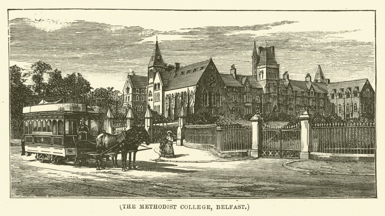 Das Methodist College, Belfast (Gravur) von English School