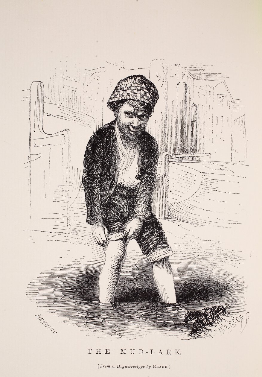 Der Schlammwühler, nach einem Daguerreotypie von Richard Beard, Illustration aus London Labour and London Poor von Henry Mayhew, veröffentlicht 1862 von English School