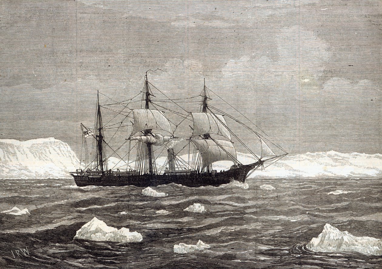Die Nordpolexpedition: Die Alert hisst die Farben zu Ehren der höchsten Breite, die jemals von einem Schiff erreicht wurde, aus 