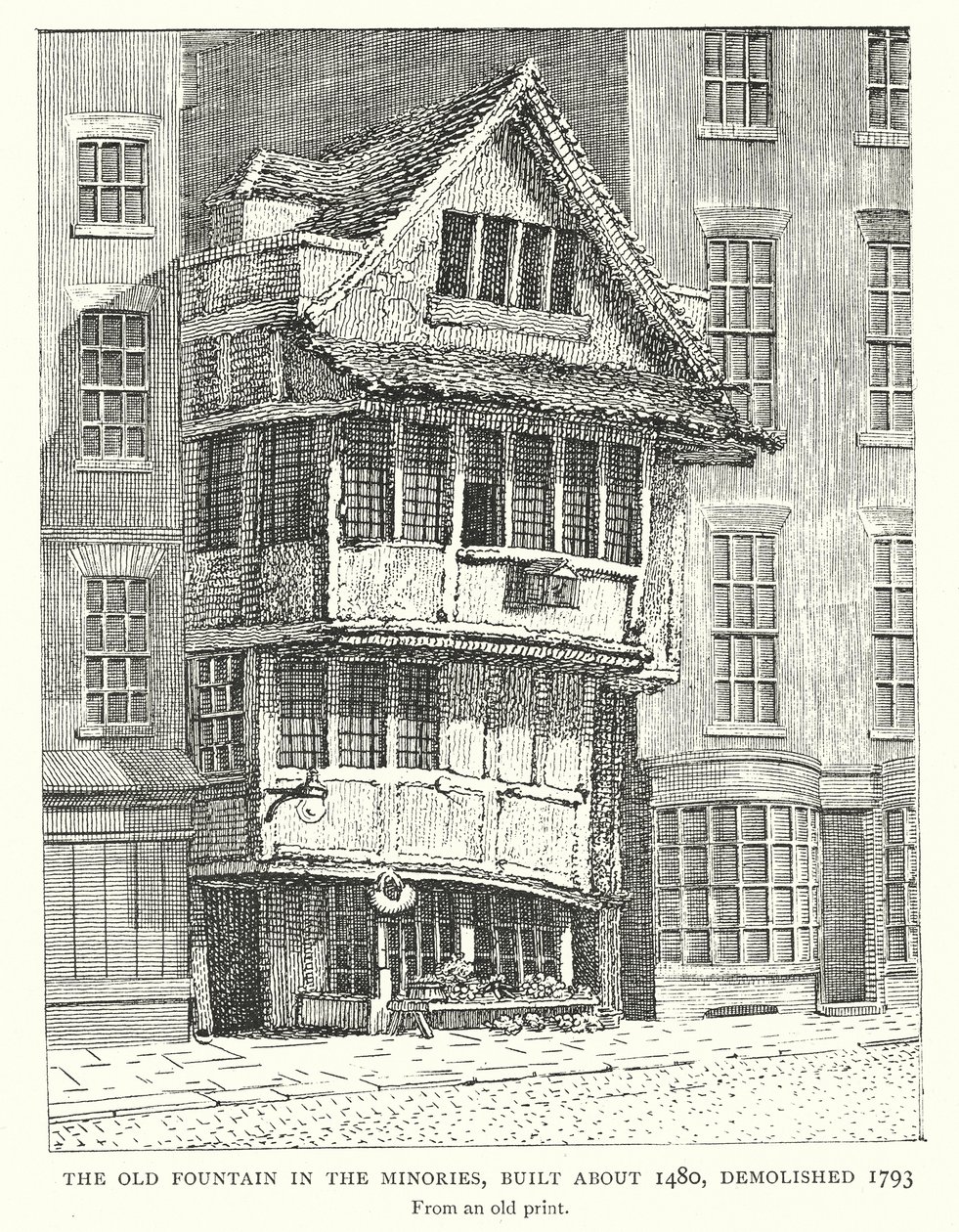 Der alte Brunnen in den Minories, erbaut um 1480, abgerissen 1793 von English School