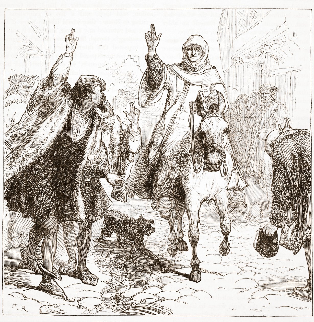 Der päpstliche Nuntius Chieregato in Nürnberg, Illustration aus Die Geschichte des Protestantismus von James Aitken Wylie, veröffentlicht 1878 von English School