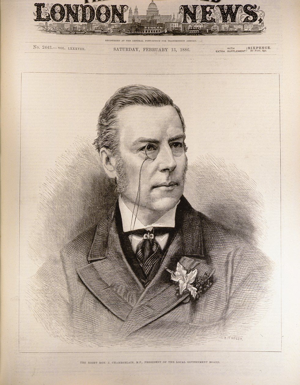 Der Rechte Ehrenwerte Joseph Chamberlain (1836-1914), M.P., Präsident des Local Government Board, aus 