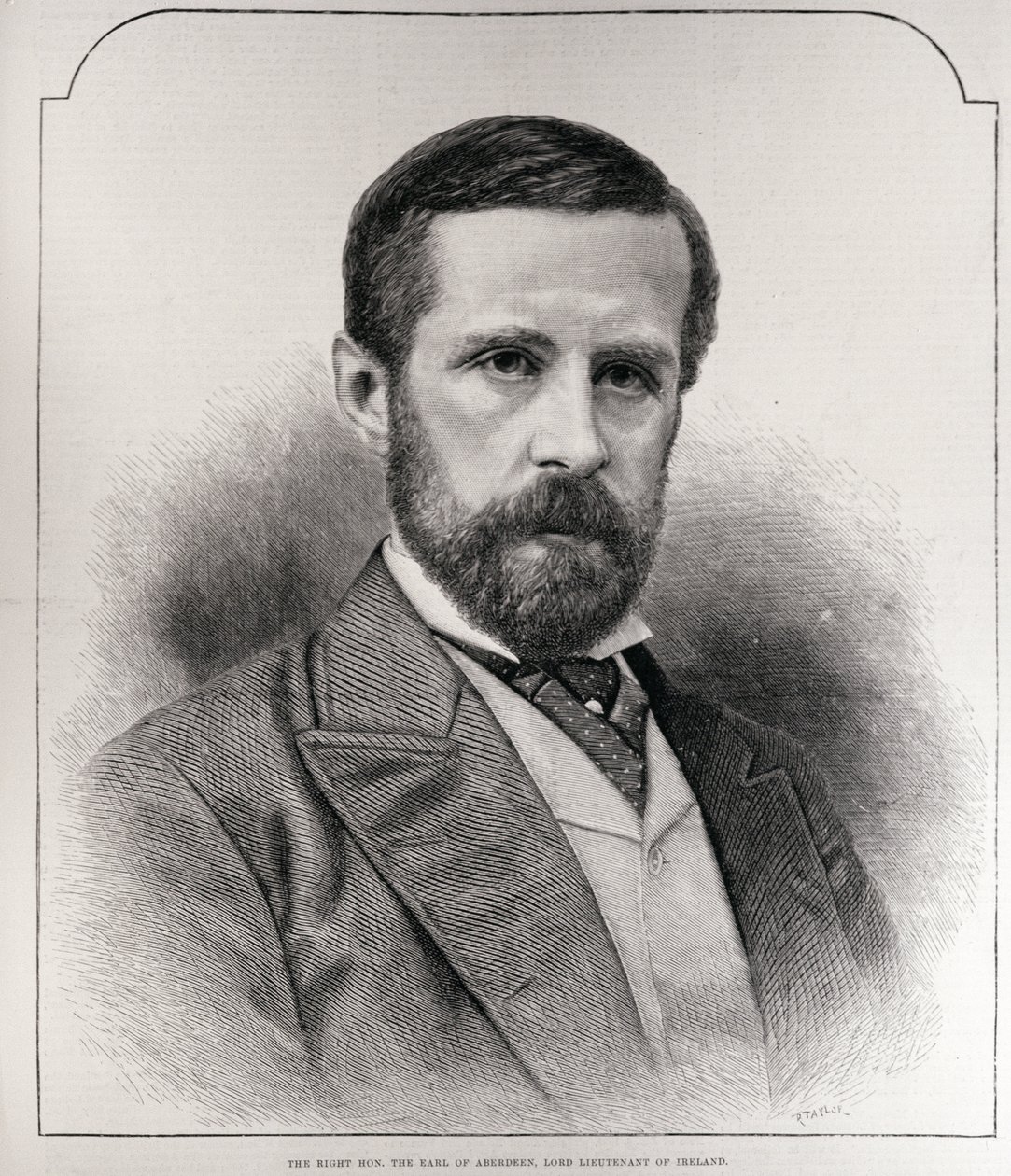 Der ehrenwerte Earl of Aberdeen, Lord Lieutenant of Ireland, graviert von R. Taylor, aus 
