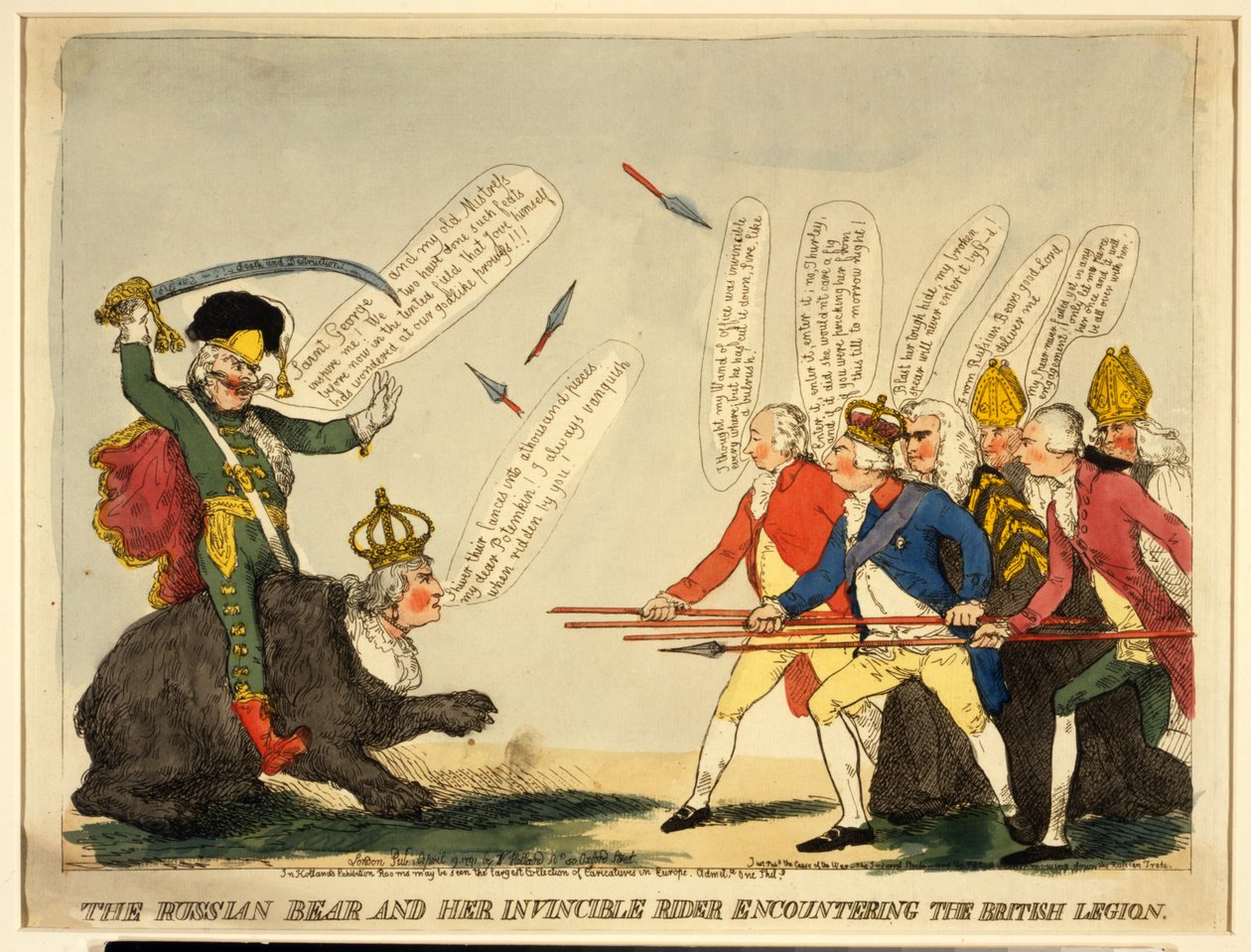 Der russische Bär und ihr unbesiegbarer Reiter treffen auf die britische Legion von English School