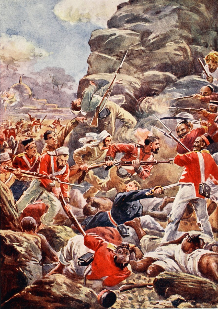 Die Belagerung von Delhi, 1857: Sturm auf die Bresche am 14. September von English School