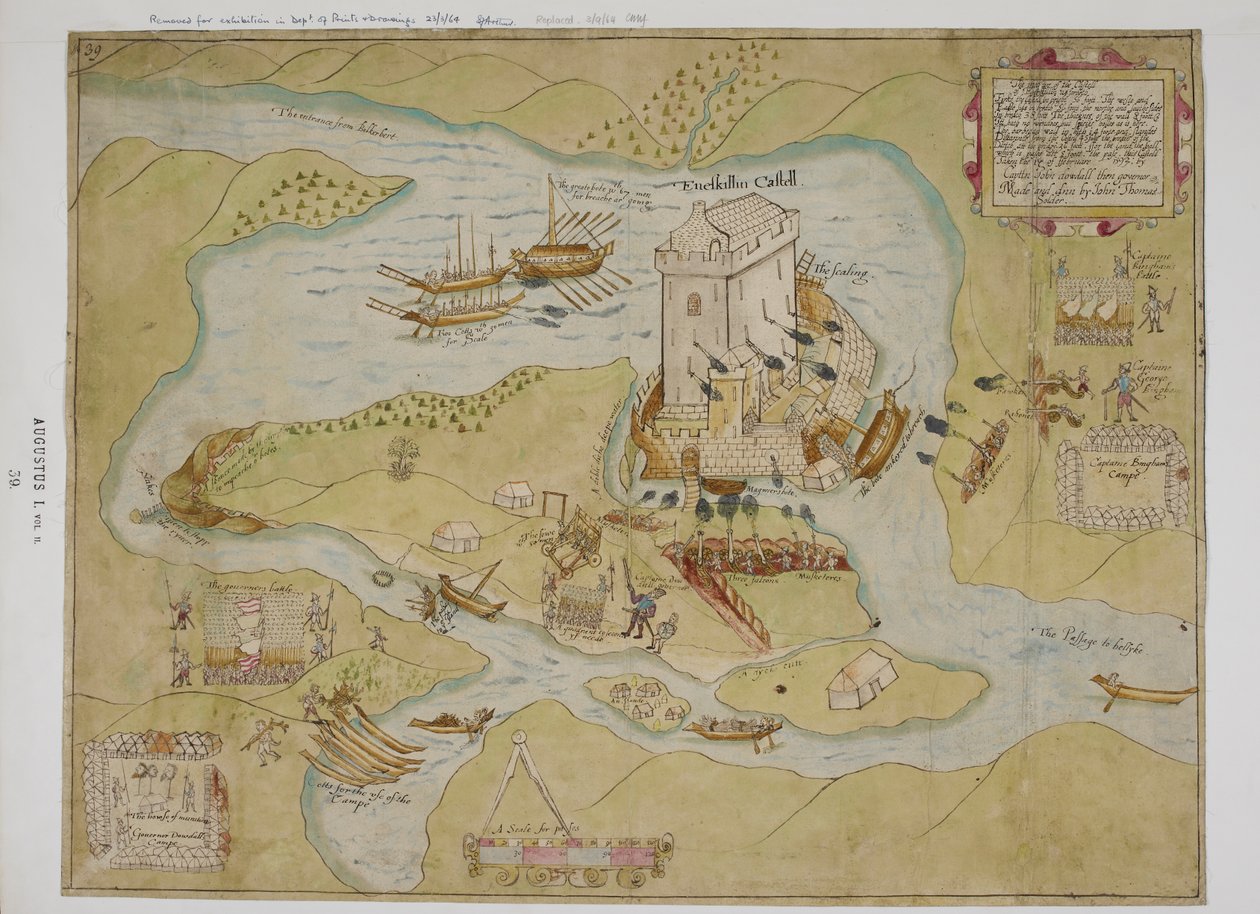 Die Belagerung von Eniskillen Castle von English School