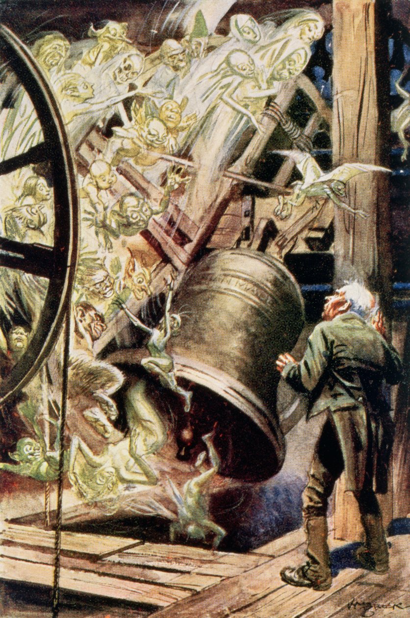 Die Geister der Glocken, Illustration zu The Chimes von Charles Dickens (1812-70) 1845 von English School