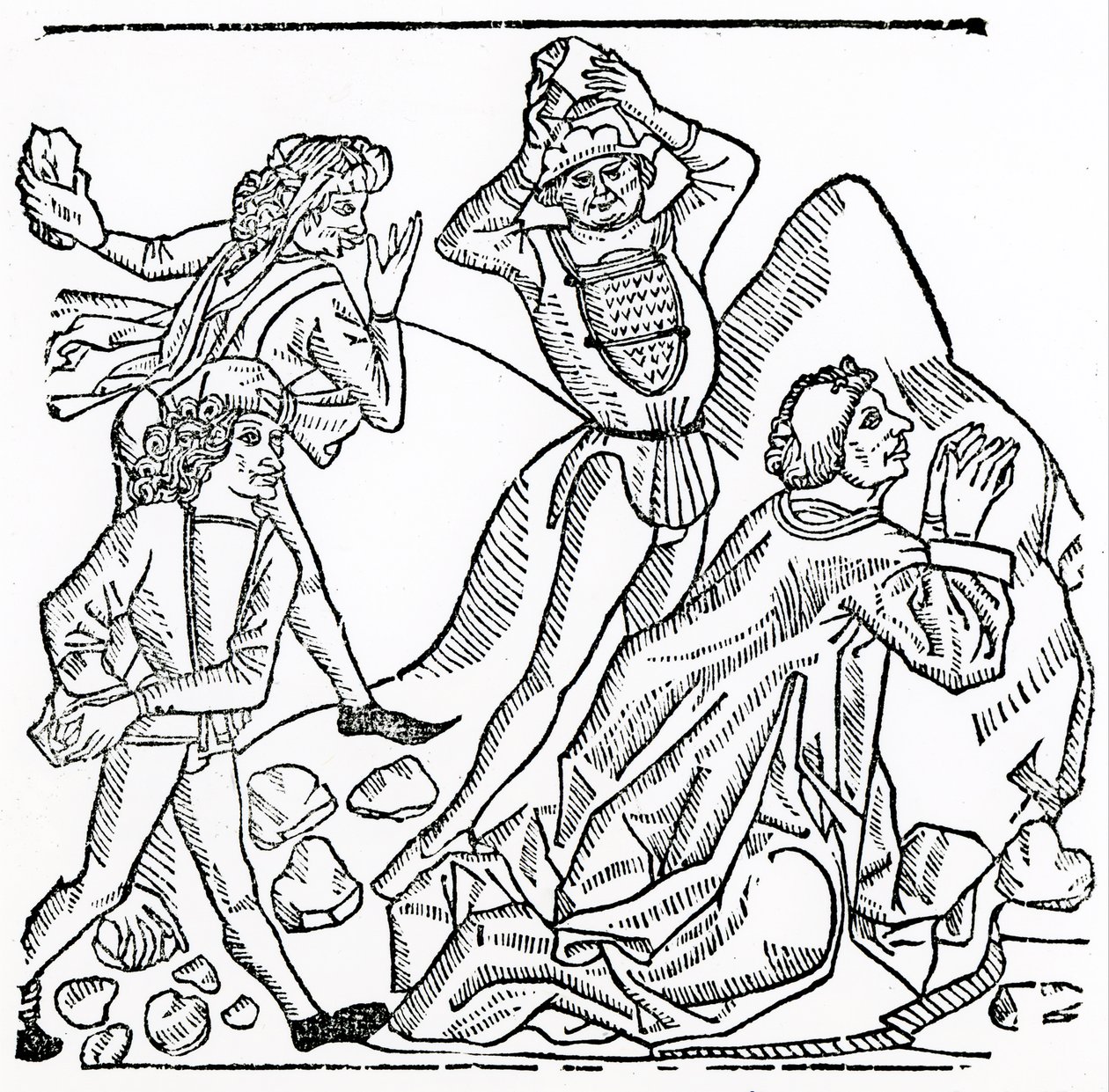 Die Steinigung des Heiligen Stephanus (Holzschnitt) von English School