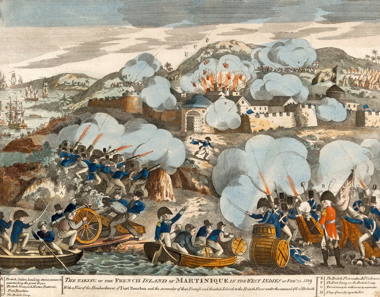 Die Einnahme der französischen Insel Martinique in den französischen Westindischen Inseln am 24. Februar 1809 von English School