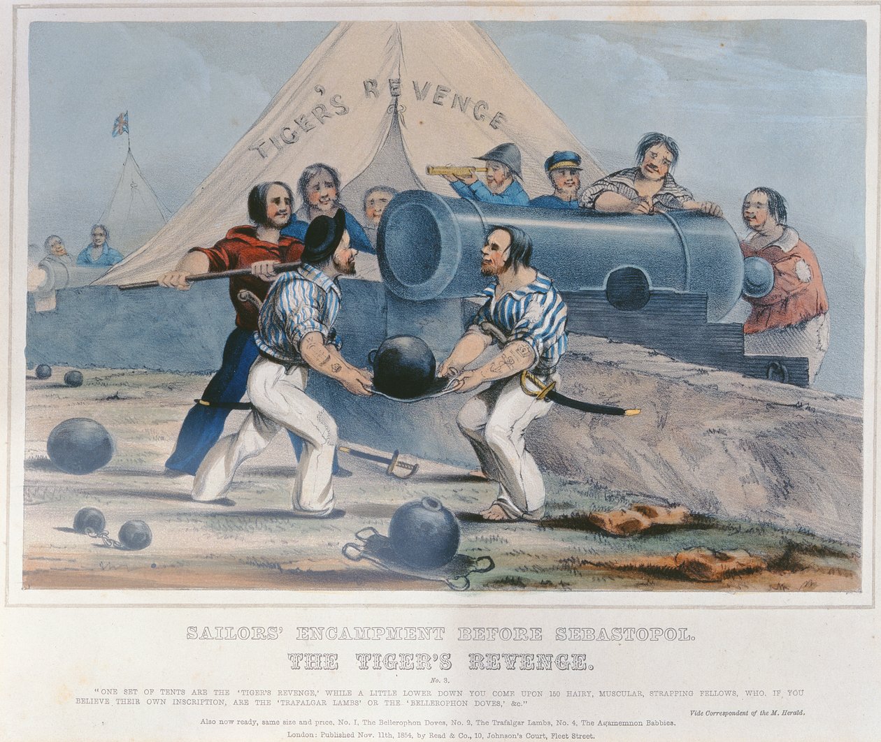 Die Rache der Tiger, Matrosenlager vor Sewastopol, veröffentlicht am 11. November 1854 von English School