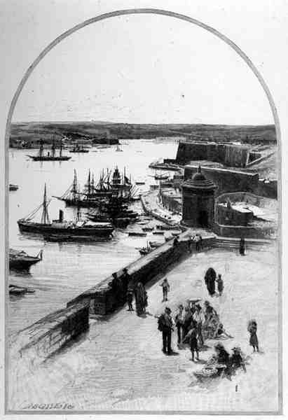 Der obere Teil des Großen Hafens, Valetta, Malta, aus 