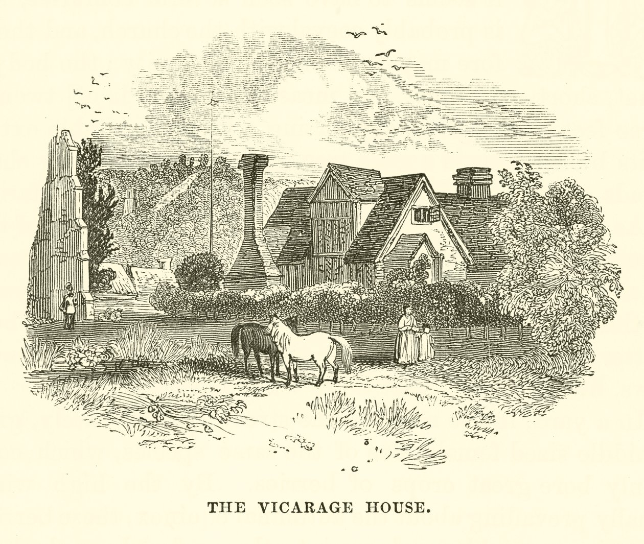 Das Pfarrhaus (Gravur) von English School