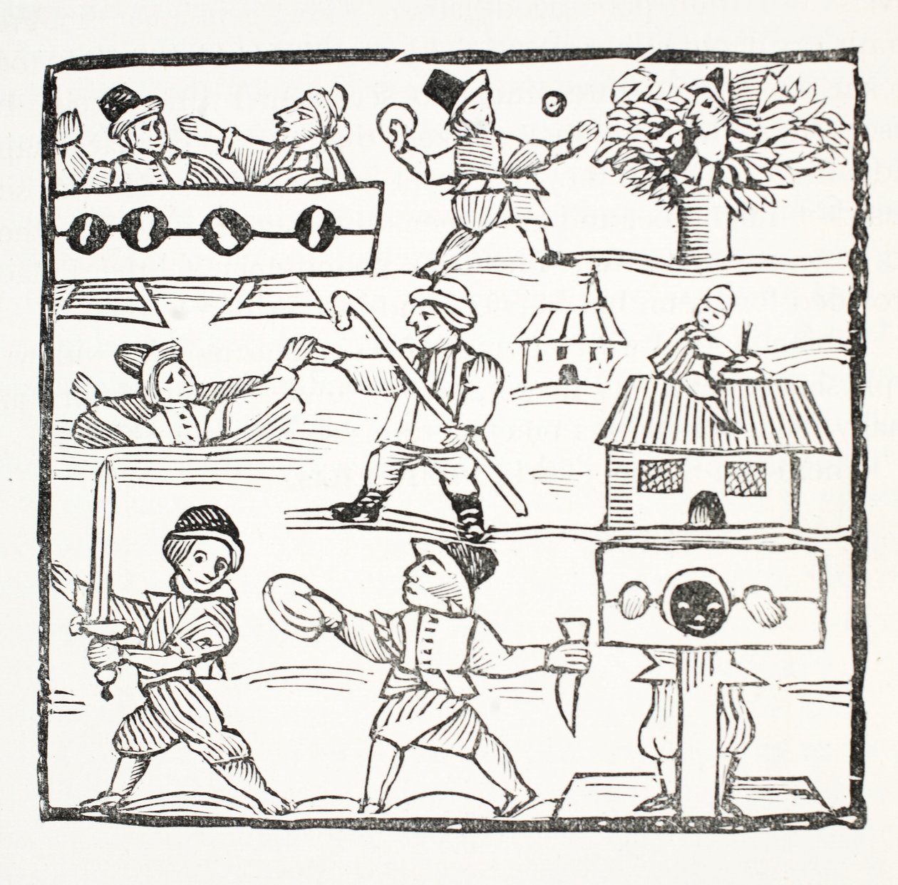 Der walisische Reisende oder Der unglückliche Waliser von Humphrey Cornish, Illustration aus Chap-books des achtzehnten Jahrhunderts von John Ashton, veröffentlicht 1882 von English School