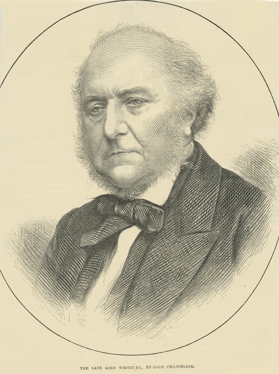 Der verstorbene Lord Westbury, Ex-Lordkanzler (Stich) von English School