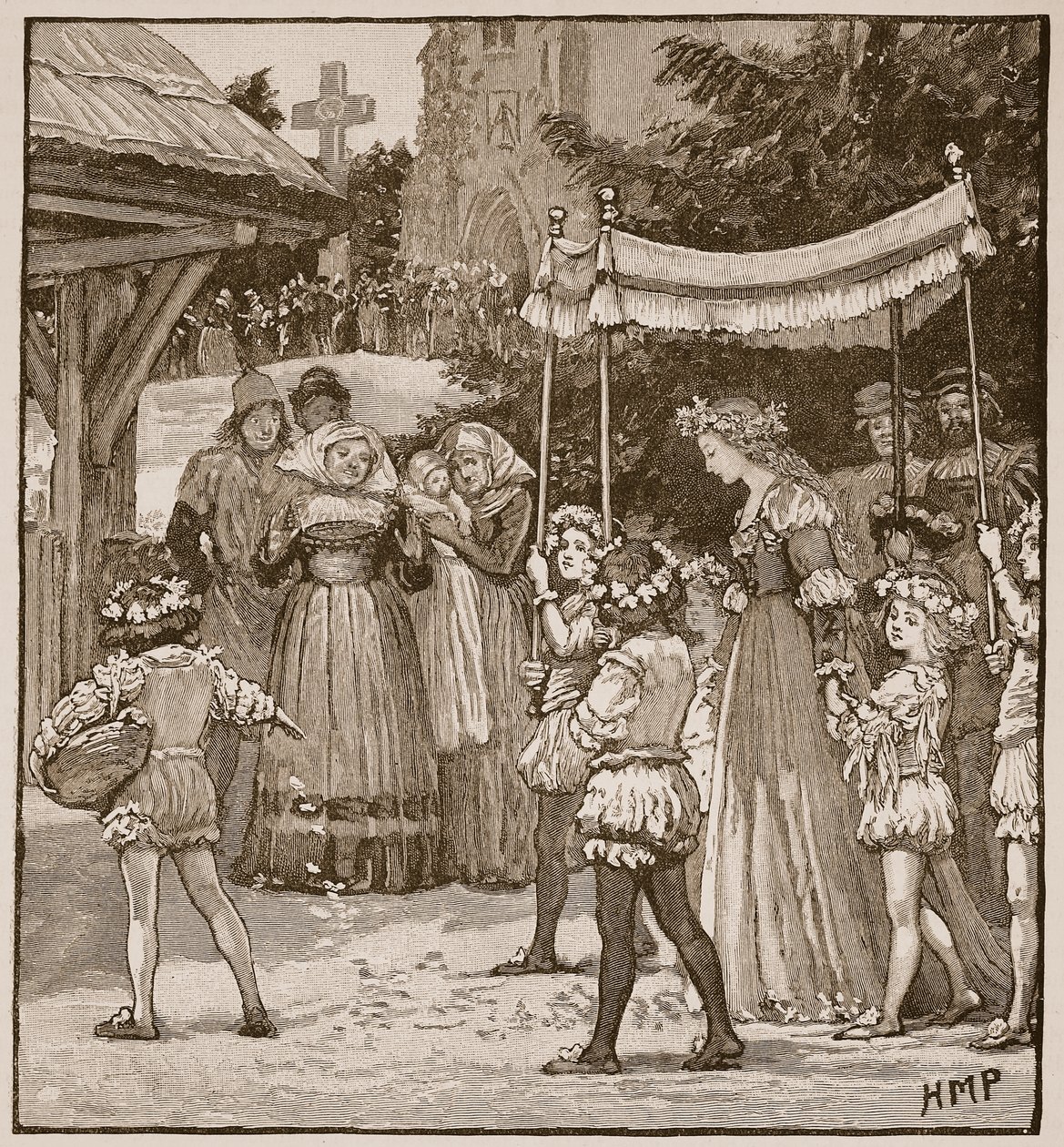 Die Hochzeit von Jack of Newbury: der Brautzug, Illustration aus Cassells Illustrierter Geschichte Englands von English School