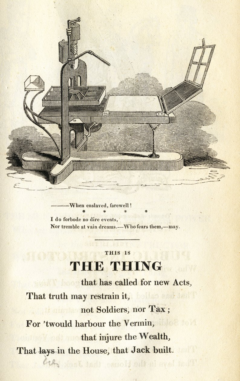Das ist das Ding, Illustration aus The Political House that Jack Built von William Hone von English School