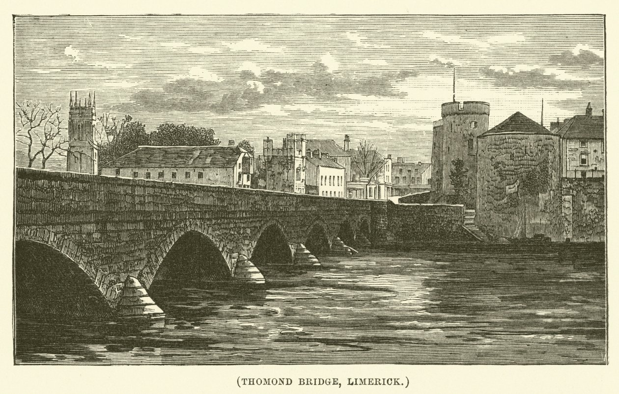 Thomond-Brücke, Limerick (Gravur) von English School