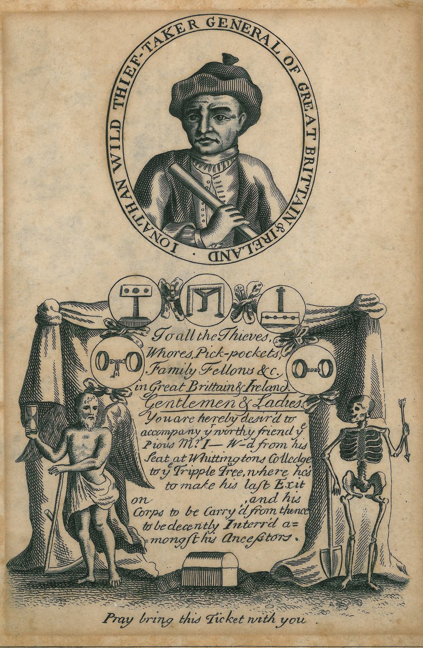 Eintrittskarte für die Hinrichtung von Jonathan Wild von English School