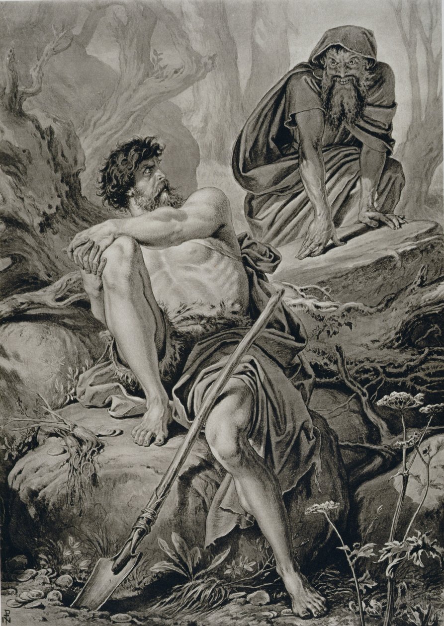 Timon und Apemantus, aus Timon von Athen von William Shakespeare (1564-1616) von English School
