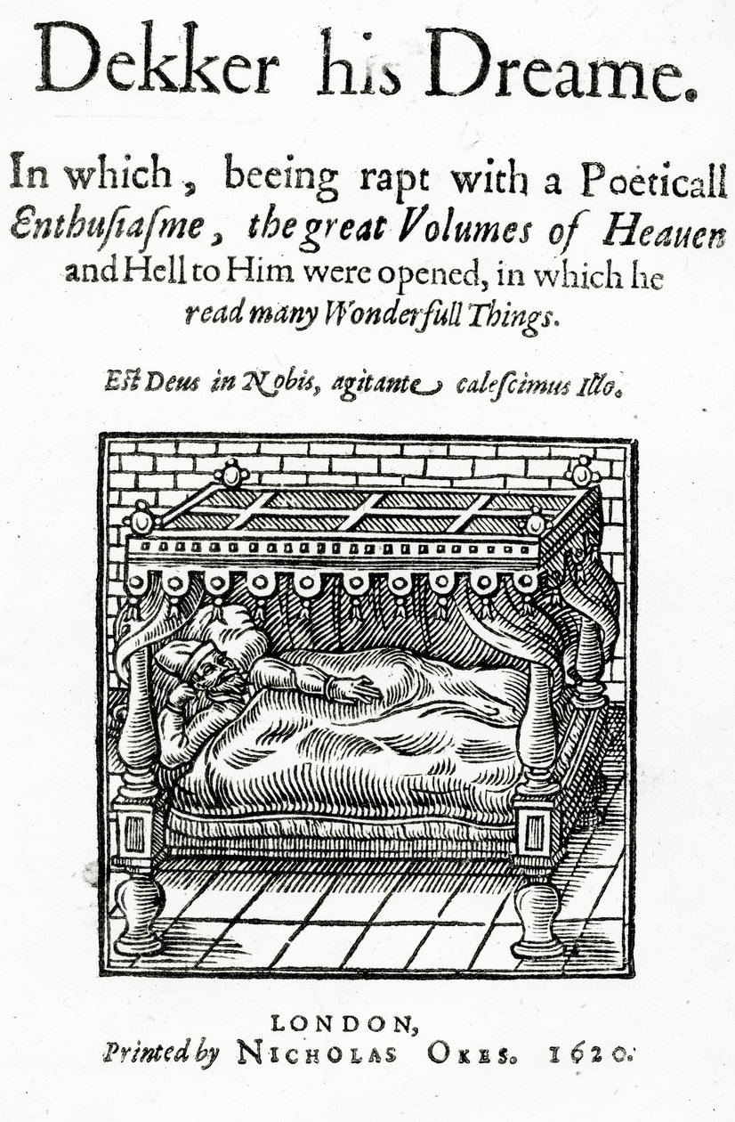 Titelseite für Dekker sein Traum von Thomas Dekker, veröffentlicht 1620 von English School