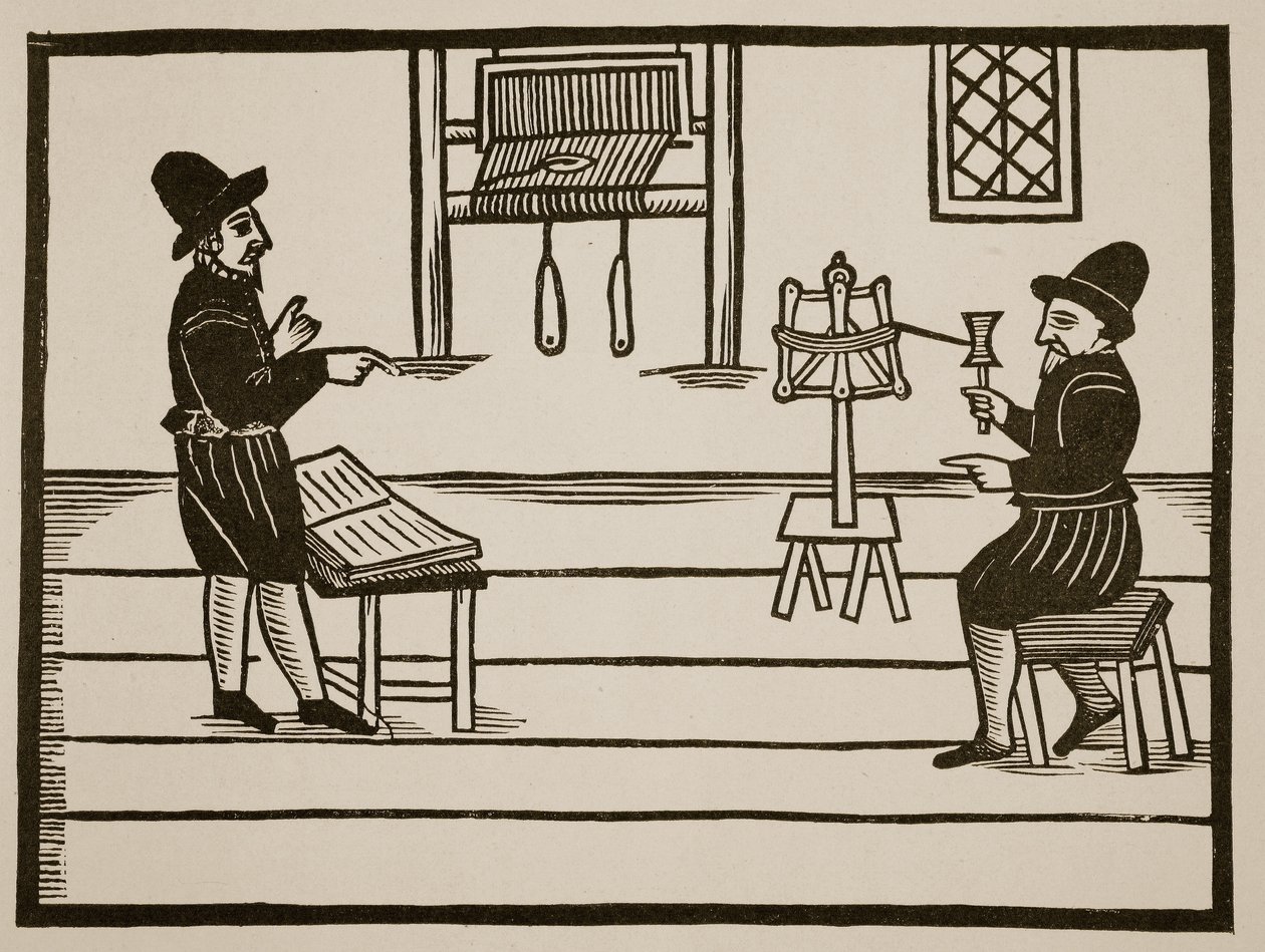 Titelseite von A True Discourse of the Two Infamous Prophets, Richard Farnham, Weaver, of White-Chapel, and John Bull, Weaver, of Saint Botolphs, Algate von T.H 1636 (Sepia-Foto) von English School