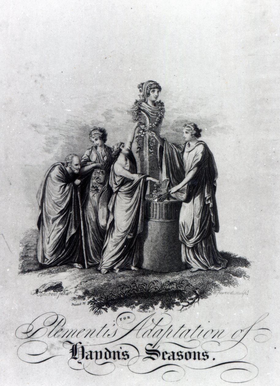 Titelseite von Muzio Clementis Bearbeitung für Klavier von Joseph Haydns Oratorium Die Jahreszeiten von English School