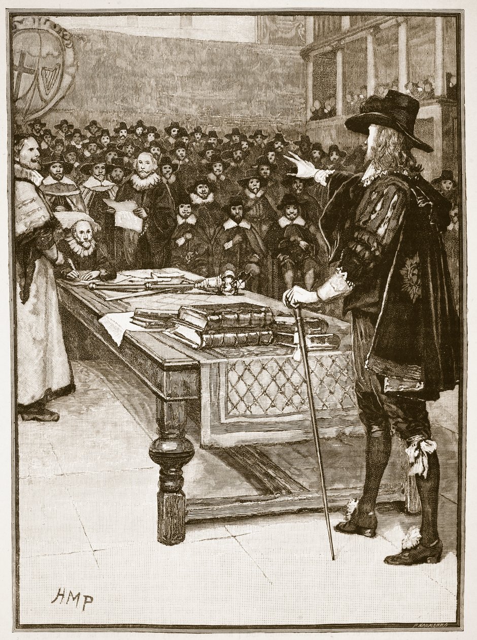 Prozess gegen Charles, Illustration aus Cassells Illustrierter Geschichte Englands von English School