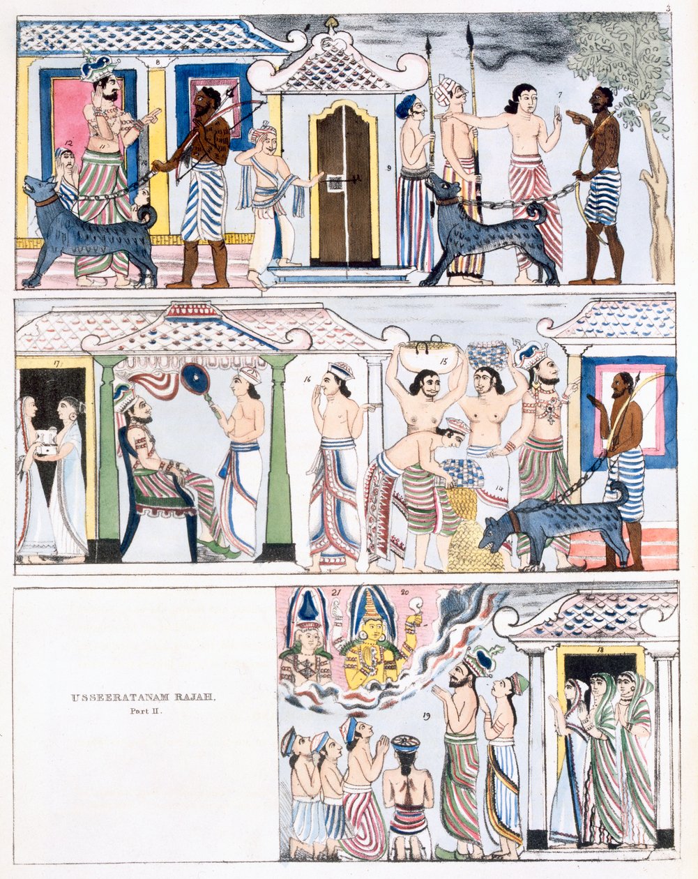 Usseeratanam Rajah, Teil I, aus Die Geschichte und Lehre des Buddhismus von Edward Upham, 1829 von English School