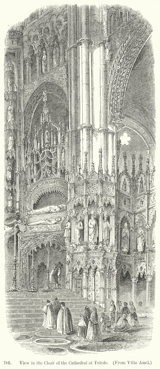 Ansicht im Chor der Kathedrale von Toledo von English School