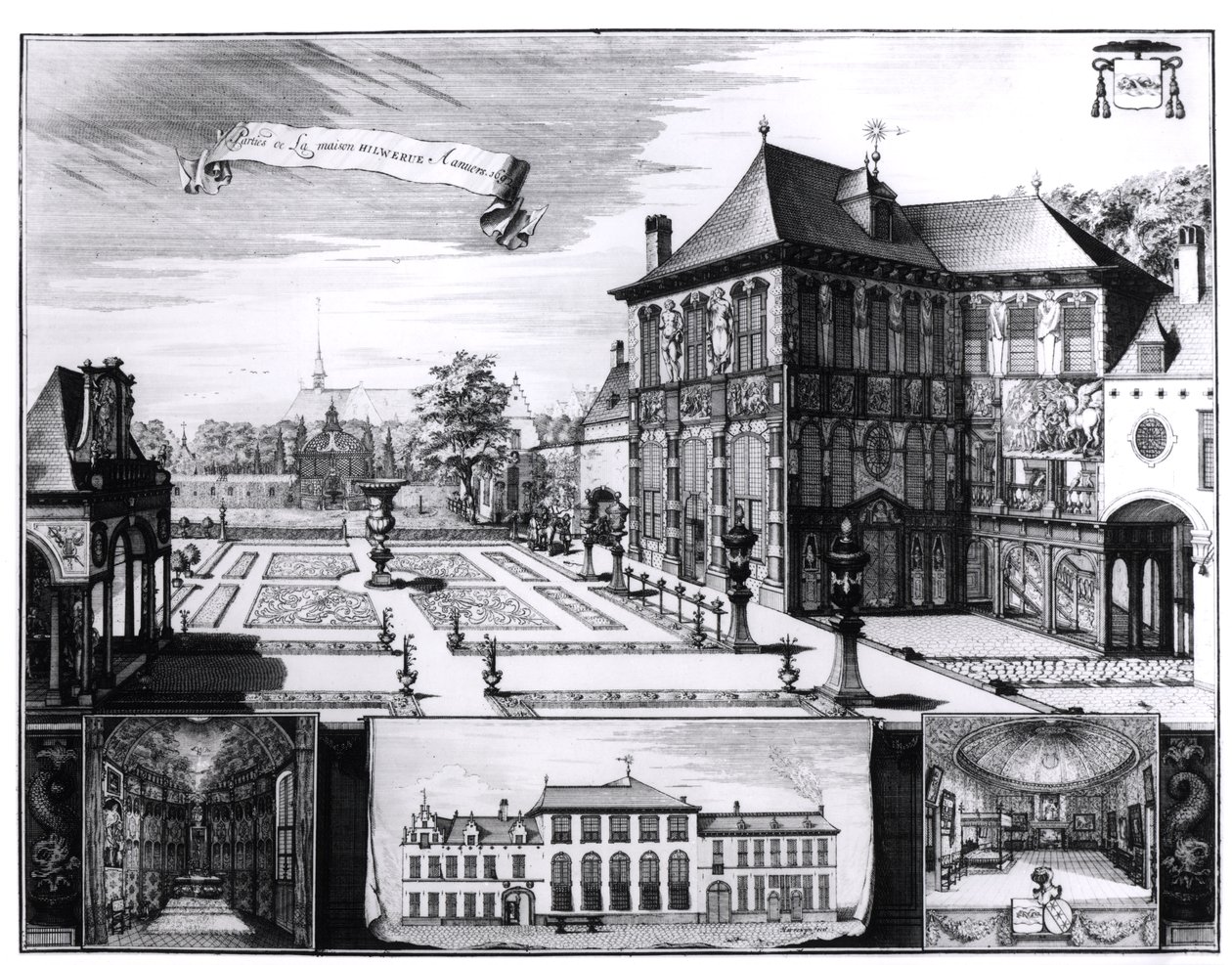 Ansicht des Hilwerue-Hauses von Peter Paul Rubens, 1692 von English School