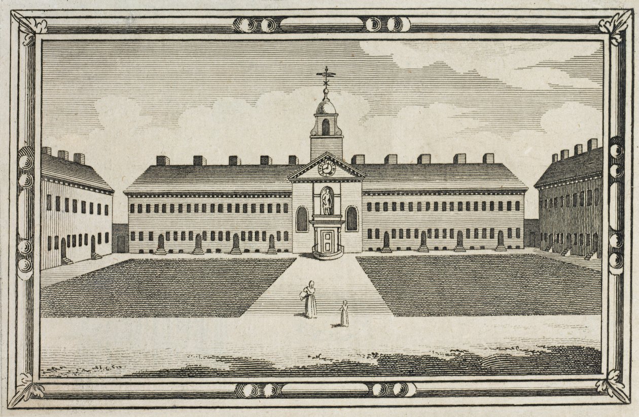 Ansicht der Ironmongers Company Almshouses, Kingsland Road, Hackney, um 1820 von English School