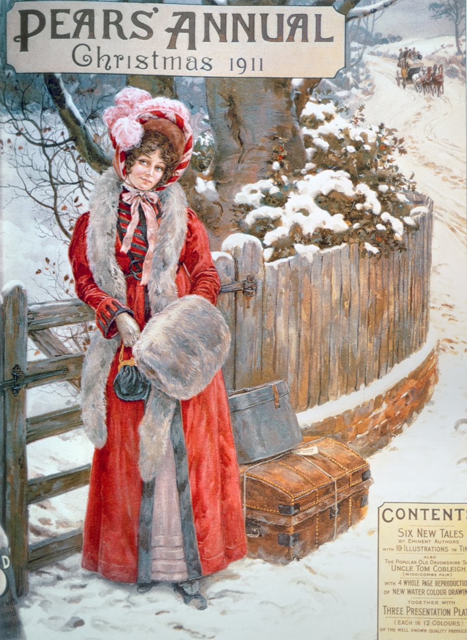 Warten auf die Kutsche, aus dem Pears Annual, Weihnachten 1911 von English School