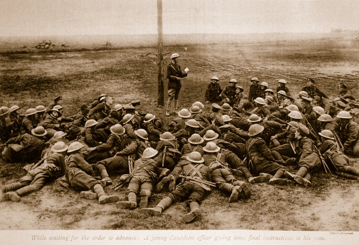 Während des Wartens auf den Befehl zum Vorrücken, 1914-19 von English School