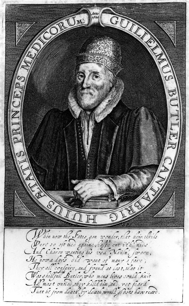 William Butler, nach einem Originalporträt in Clare Hall, Cambridge, 1620 von English School