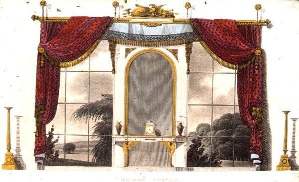 Fenstervorhang für ein Boudoir, Platte 3 aus Ackermann