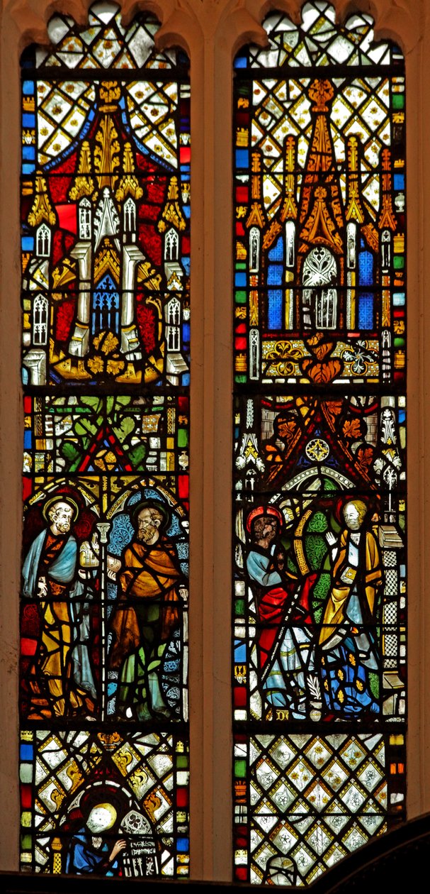 Fenster EW mit St. Peter und St. Paul; die Verkündigung von English School