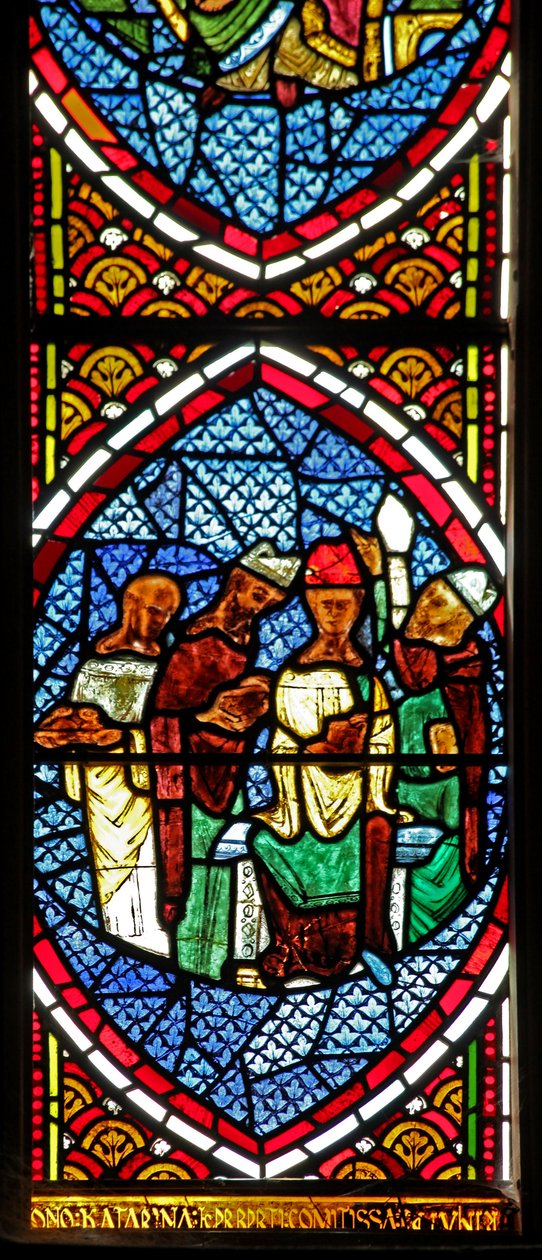 Fenster Ew mit einer Szene der Messe von English School
