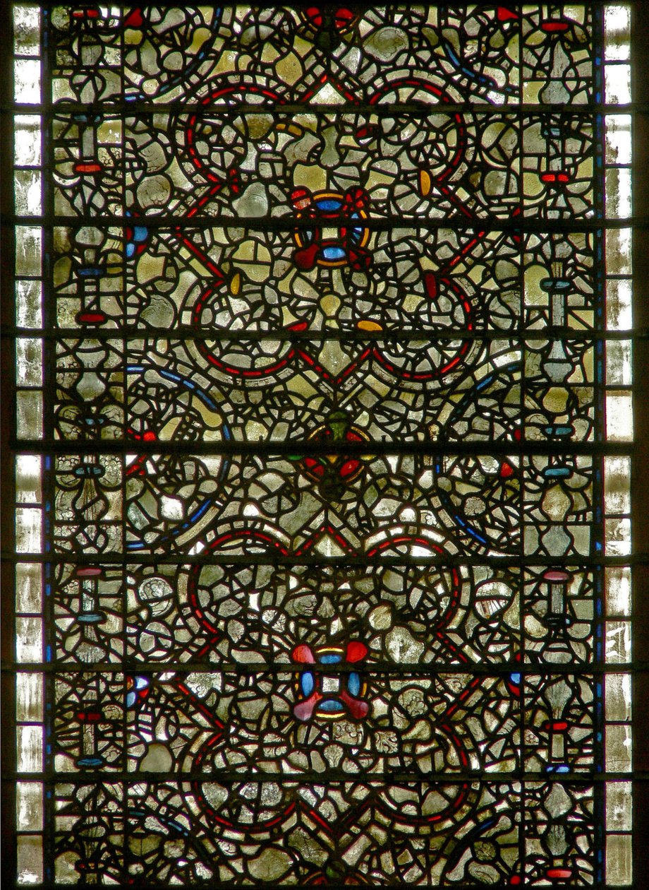 Fenster Fünf-Schwestern, Darstellung von Grisaille von English School