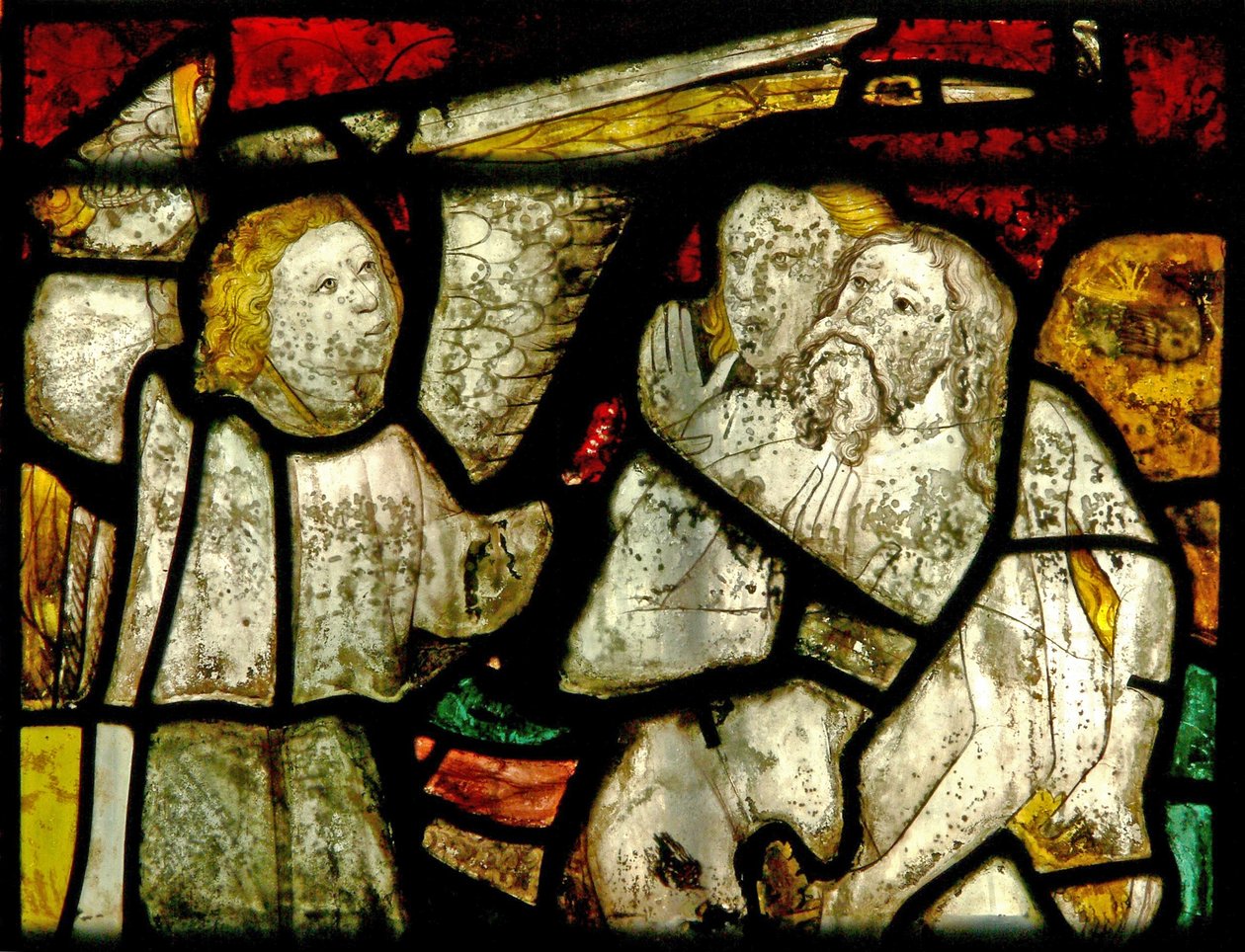 Fenster S2 mit der Vertreibung von Adam und Eva aus dem Paradies von English School