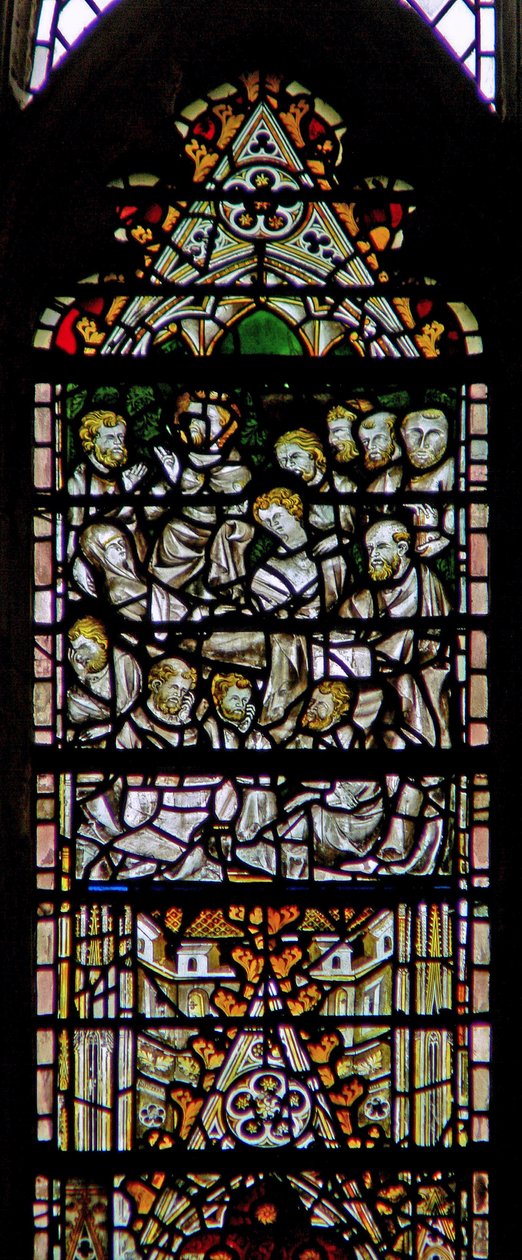 Fenster c7, Darstellung des Begräbnisses der Jungfrau Maria von English School