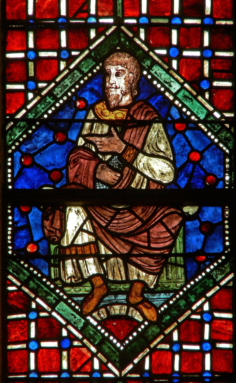 Fenster, das eine genealogische Figur zeigt von English School