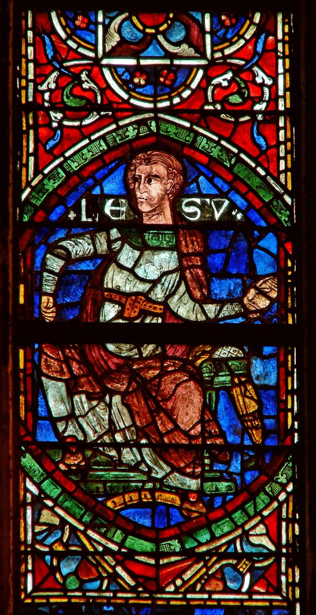 Fenster, das eine genealogische Figur zeigt: Jose von English School