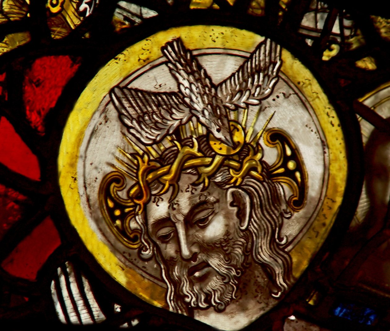 Fenster S1 mit Christus - aus dem Dreifaltigkeitspanel von English School